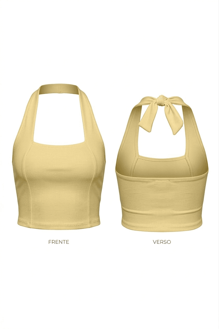 Blusinha Amarração Amarelo Manteiga